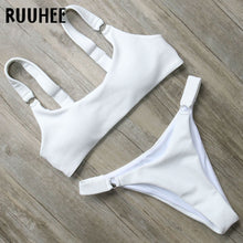 Load image into Gallery viewer, RUUHEE Bikini Swimsuit Solid Swimwear Women Brazilian Bathing Suit Bikini Set 2019